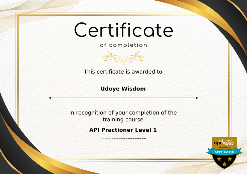 API Master Practitioner Certificate